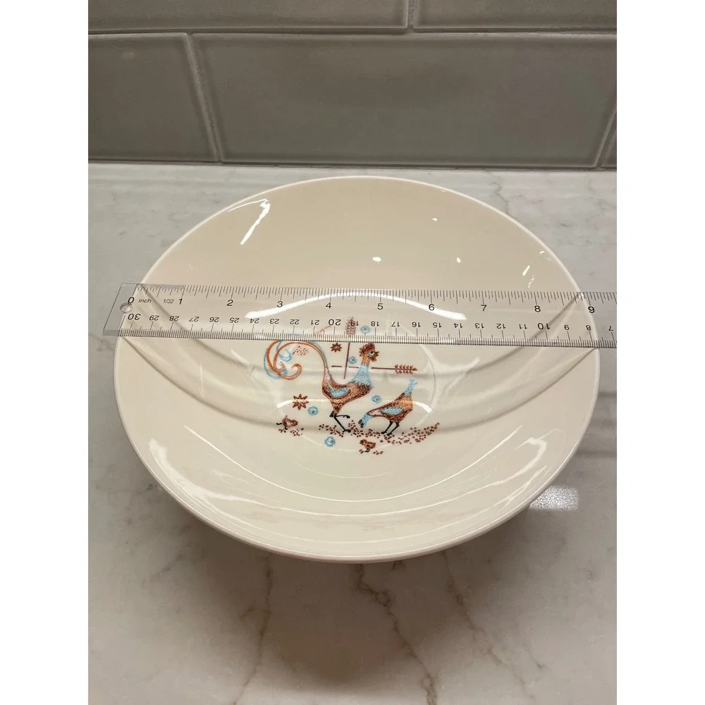VTG Taylor Smith Taylor Colorcraft Peppermint Roo Vegetable Serving Bowl MCM 9in